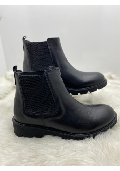Gerçek Deri Siyah, Yanları Lastikli Bilek Boy Bot (B17) - Siyah - 39 - ST00956-SİYAH-39 fiyatları