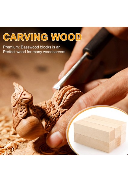 6pcs Basswood Carving Blocks For Wood Beginners Carving Hobby Kit Dıy Carving H (Yurt Dışından)