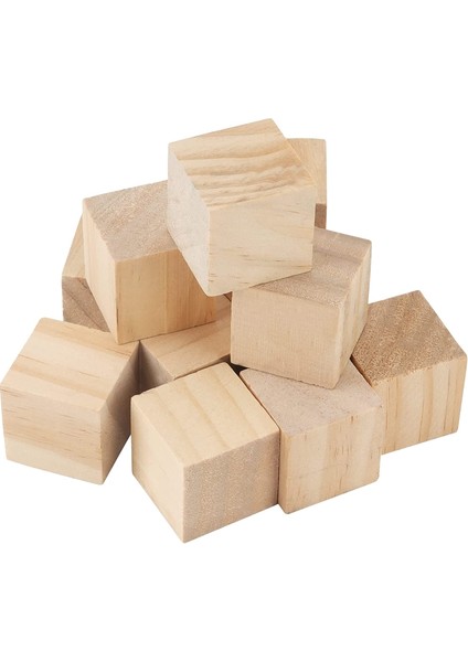 100 Pcs 1 x 1 x 1 Inch Blocks Natural Wood Blocks For Dıy Crafts D2K7 (Yurt Dışından)