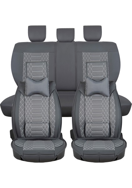 Infiniti EX30D Lüx Deri Oto Koltuk Kılıfı 5'li Set Tam Takım Cross Füme