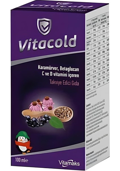 Vitamin Mineral Kara Mürver Beta Glukan Şurup 100 ml