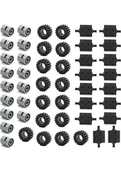 48PCS Tepeden Aks Paketi Motor Accessories Tyre Hub Classic Building Bricks Child (Yurt Dışından)