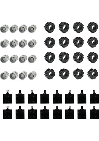 48PCS Tepeden Aks Paketi Motor Accessories Tyre Hub Classic Building Bricks Child (Yurt Dışından)