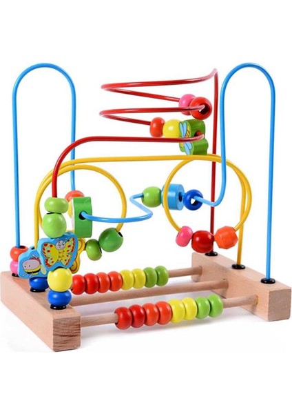 Mwz Wooden Baby Toddler Toys Circle First Bead Maze For Boys Girls (Yurt Dışından)