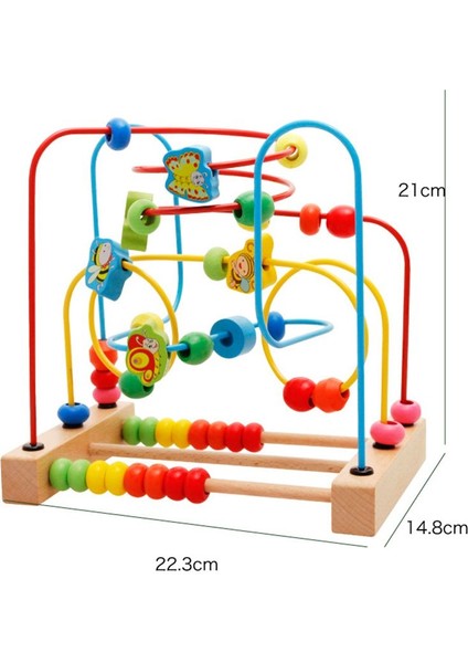 Mwz Wooden Baby Toddler Toys Circle First Bead Maze For Boys Girls (Yurt Dışından)