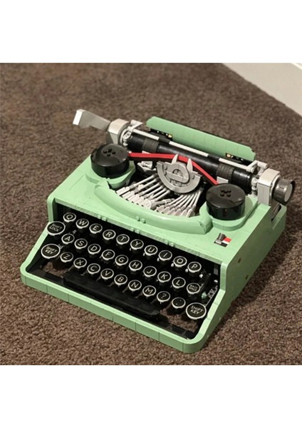 Retro Typewriter Blocks Brick Marking Machine Keyboard Over 12 Years Old Kids Writing Machine Gift Toy Compatible 21327 (Yurt Dışından)