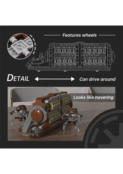 Battle Soldiers Clanker Platoon Attack Craft Building Kit, With 2 Droidekas Figures Building Blocks Set (Yurt Dışından)