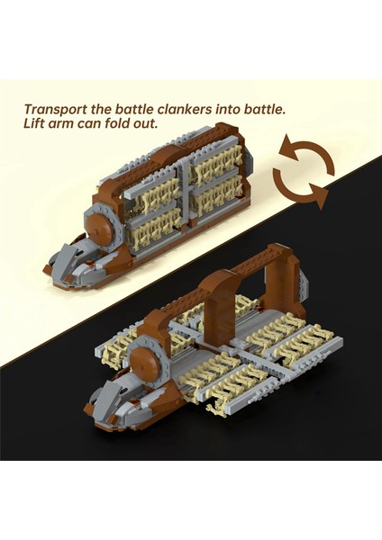 Battle Soldiers Clanker Platoon Attack Craft Building Kit, With 2 Droidekas Figures Building Blocks Set (Yurt Dışından)