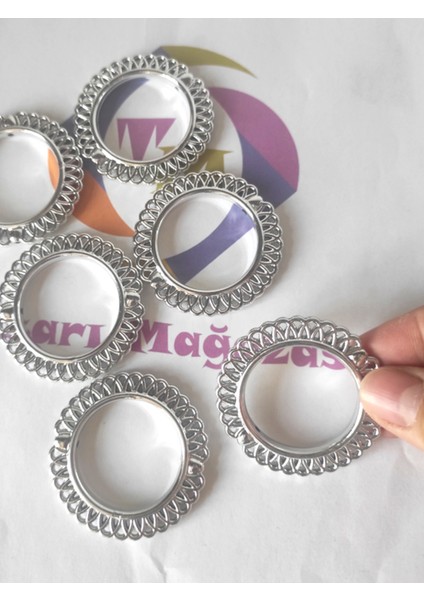 12 Adet Dudu Plastik Peçete Yüzüğü Gümüş - Halka 5 cm - Peçete Halkası fiyatları