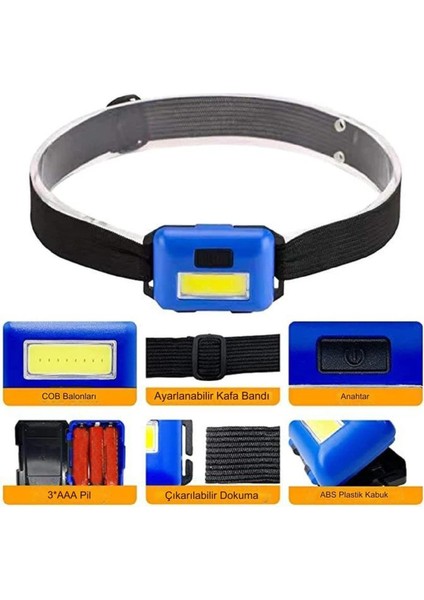 Mini Kafa Lambası 10 Watt Cob Aydınlatmalı 3 Fonksiyonlu Pilli LED Işık XLF502 fırsatları