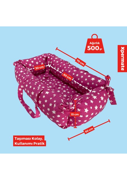 Portbebe Ana Kucağı, Puset Bebek Taşıma Çantası Kundağı Pembe 50x70 cm modelleri