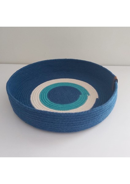 Nazar Sepet Pamuk Hasır Sepet Saklama Kutusu Yılbaşı Düzenleyici Organizer Dekorasyon HEDIYE-28X5CM