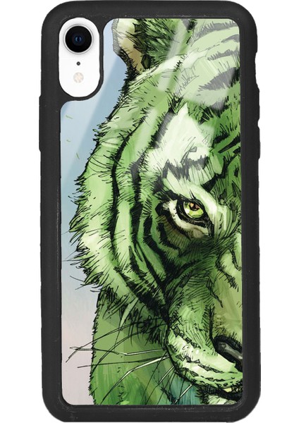 iPhone Xr Green Kaplan Tasarımlı Glossy Telefon Kılıfı