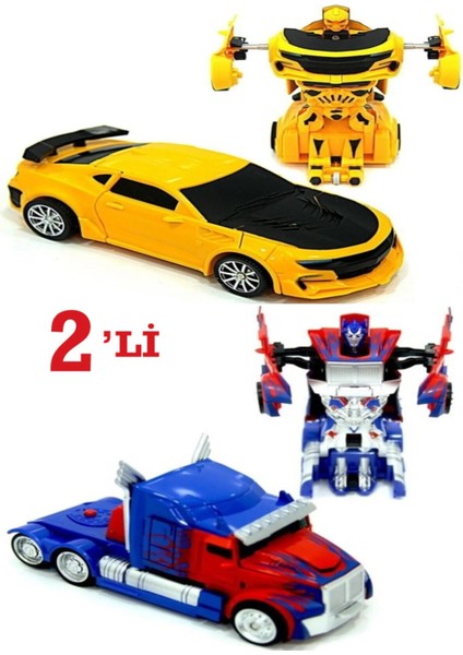 Bumblebee Transformers Optimus Prime Transformers Robota Dönüşen Çek Bırak Oyuncak Araba Ikili Set