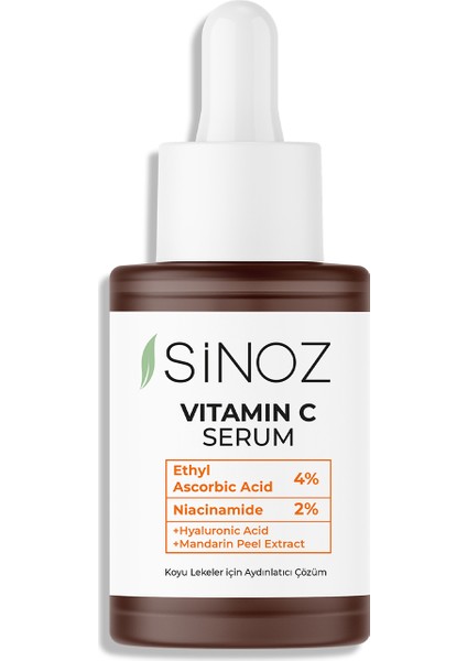 Sinoz Ton Eşitleyici Aydınlatıcı Vitamin C %4 Niacinamide %2 Yüz Serumu 30 ml Tüm Ciltler Için