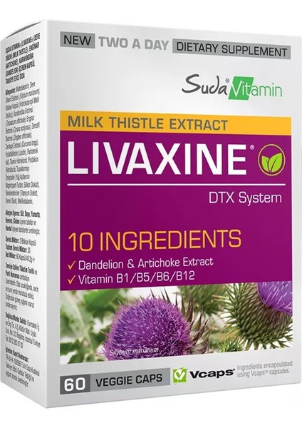 Livaxine Milk Thistle Extract 60 Veggie Kapsül