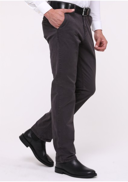 Erkek Antrasit Likralı Yüksek Bel Regular Fit Bol Kesim Yandan Cepli Chino Klasik Pantolon C336CHN fiyatları