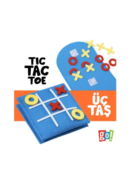 Go Toys Xox 3 Taş Zarf Tasarımlı Keçe Kutu Oyunu Tic Tac Toe