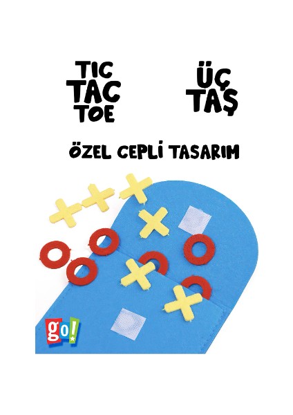 Go Toys Xox 3 Taş Zarf Tasarımlı Keçe Kutu Oyunu Tic Tac Toe