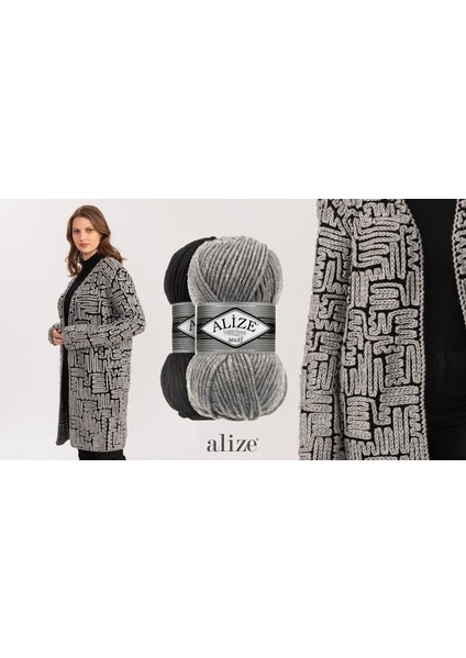 Superlana Maxi El Örgü Ipi (500GR) - 60 Siyah modelleri