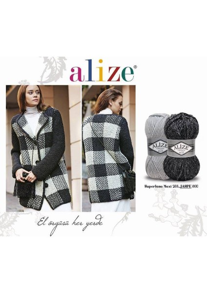 Superlana Maxi El Örgü Ipi (500GR) - 60 Siyah fırsatları