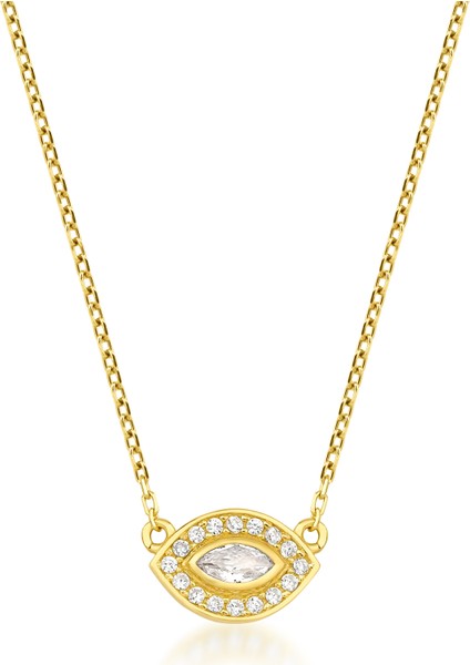 Jewelry 14 Ayar Altın Markiz Taşlı Göz Kolye KRS-N152-14GNZ