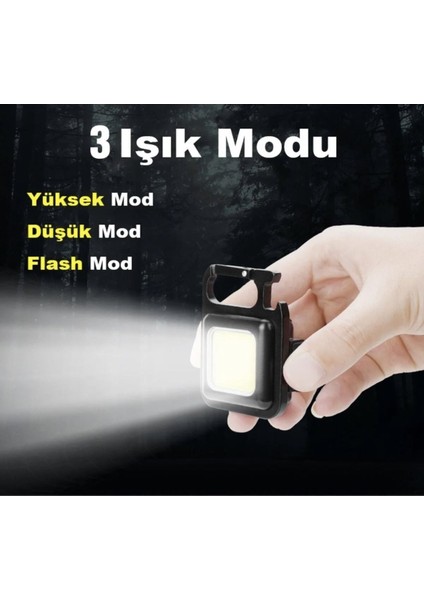 Mini Fener USB Kablolu Şarj Edilebilir Bahçe Lambası Çok Amaçlı Su Geçirmez Aydınlatma