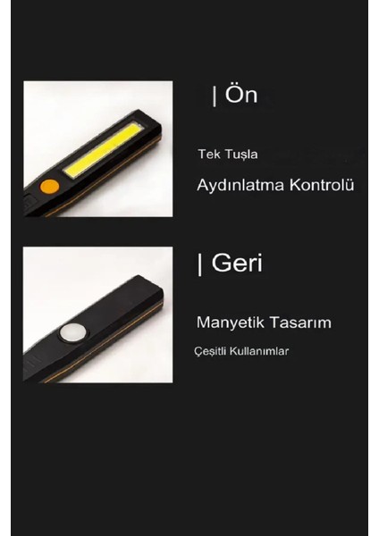 Mıknatıslı Çalışma Feneri Oto Kaporta Motor Tamirci Feneri Pilli XLF504