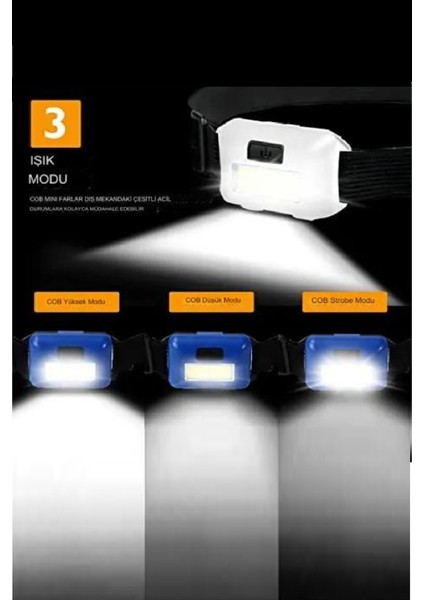 Pilli 10W Cob LED Kafa Feneri Bisiklet Scooter Maden Arama Kurtarma Feneri Pilli XLF502