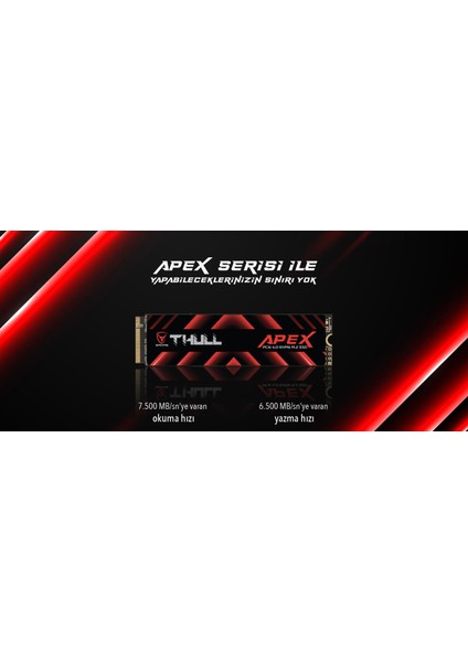 Apex 512GB Gen4 M2 Nvme Pcıe G4X4 7200-4300MB/S THL-M2PCIE-APXG4X4/512G