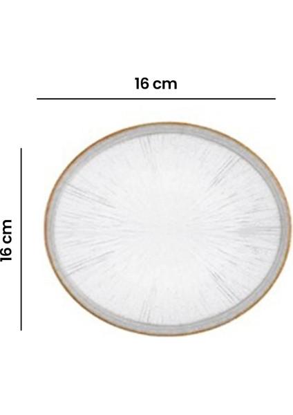 Ipek Rexy Yaldızlı Cam Tabak - 16 cm