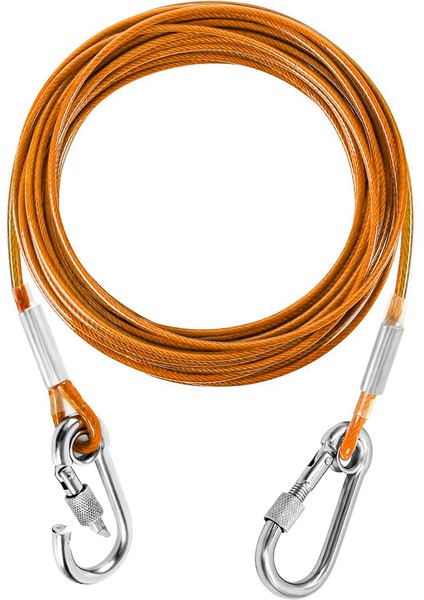 Adet Çelik Tel Çekme HALATI-5MM-10M Kırmızı, Gümüş Karabina (Yurt Dışından)