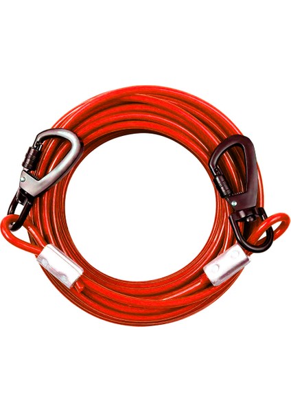 1 Adet Çelik Tel Çekme HALATI-6MM-10M Gümüş, Siyah Karabina (Yurt Dışından)