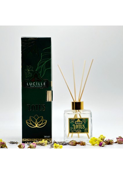 Lotus 200 ml Çubuklu Oda Kokusu Özel Şişe ve Kalıcı Esans