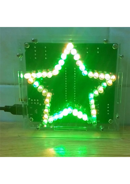 Xhhdqes Dıy Elektronik Kiti Lehimleme Paketi Renkli Beş Köşeli Yıldız LED Yanıp Sönen Kayan Işık Devre Kartı Kiti, Kabuk ile (Yurt Dışından)