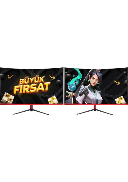 RG530-1050 Ekstra I5 3470 16RAM 480SSD RX550 23.6 Curved Dual Monitör Oyuncu Bilgisayarı