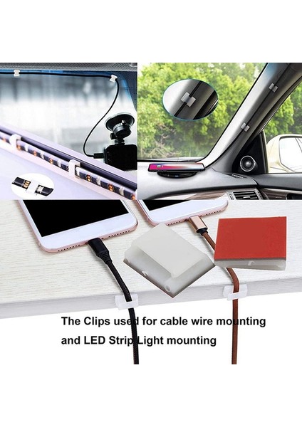 Jınmy Kendinden Yapışkanlı LED Şerit Işık Montaj Braketleri ve Klipleri,led Işık Şeridi Klipleri,led Şerit Işık Tutucu (300'LÜ Paket Beyaz) (Yurt Dışından) indirimleri