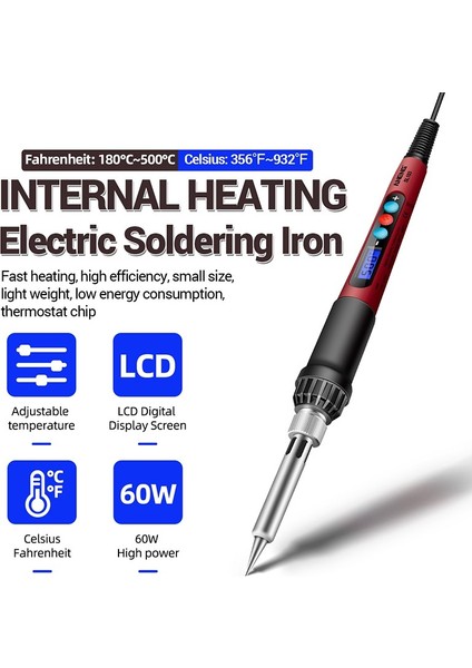 13/18 Adet Elektrikli Havya Alet Kiti 60 W Dijital Elektrikli Havya Sıcaklığı Ayarlanabilir Kaynak Aracı Seramik Isıtıcı Lehimleme Ipuçları (Yurt Dışından) modelleri