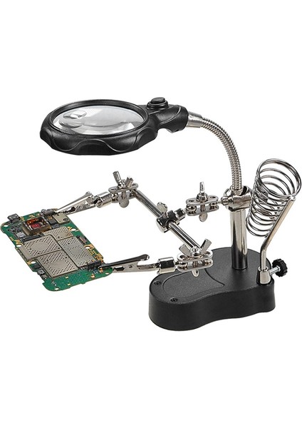 Kaynak Büyüteçli Havya Masa Braketi Dijital Ekipman LED Lambalı Bakım Aracı Masası (Yurt Dışından)