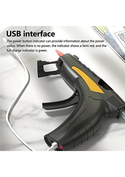 Kablosuz USB Şarj Edilebilir Sıcak Tutkal Tabancası, 10 Adet Tutkal Çubukları ile Sanat, Ev Onarımları Için Uygun (Yurt Dışından) modelleri
