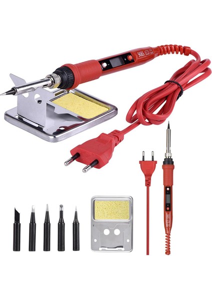 NANLIY-220V 80W LCD Sıcaklık Ayarlanabilir Havya, Yüksek Kaliteli Havya Ucu ve Kiti, Ab Tak (Yurt Dışından)