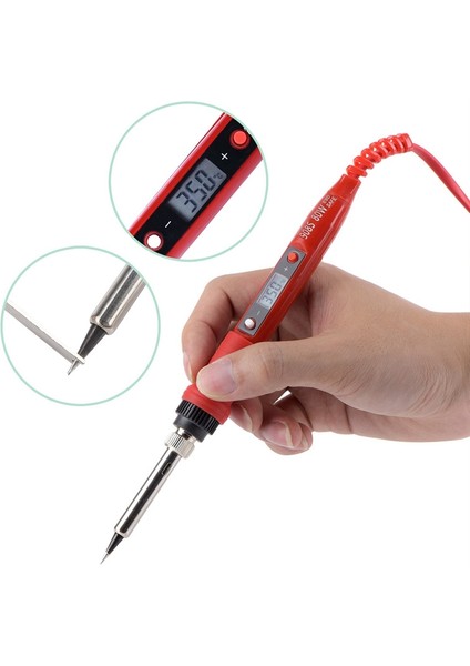 NANLIY-220V 80W LCD Sıcaklık Ayarlanabilir Havya, Yüksek Kaliteli Havya Ucu ve Kiti, Ab Tak (Yurt Dışından) modelleri