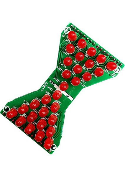 30 LED Elektronik Dıy Kiti Çift Katmanlı Kart Bileşenleri Lehimleme Uygulama Paketi Kırmızı LED Kırmızı Işık (Yurt Dışından)