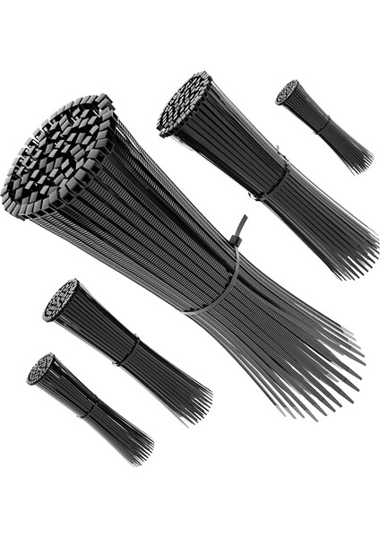 500 Adet Kablo Bağları Siyah Hava Koşullarına ve Isıya Dayanıklı Kablo Bağları Boyutları 100X2.5MM,150X2.5MM,200X3.6MM,300X3.6MM (Yurt Dışından) fiyatları