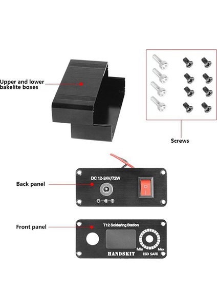 Handskıt T12 Havya Kasa Demir Alüminyum Alaşımlı Kasa Lehimleme Istasyonu Alüminyum Siyah Kabuk (Yurt Dışından)