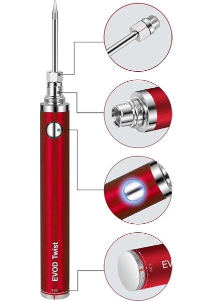 5V 15W Ed USB Şarjlı Havya Havya Havya Kablosuz Şarjlı Havya-Siyah (Yurt Dışından)