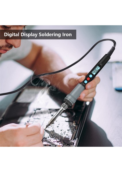 Elektrikli Havya Seti 90W Dahili Sıcaklık Kontrolü LCD Dijital Ekran Abd Tak (Yurt Dışından)