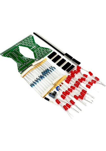 30 LED Çift Katmanlı Pcb Kartı Bileşenleri Lehimleme Uygulama Paketi Kırmızı LED Kırmızı Işık (Yurt Dışından)
