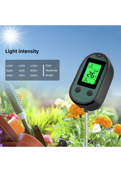 Yıeryı 4'ü 1 Arada Toprak Ph Ölçer Toprak Nemi Test Cihazı Bahçe, Çim, Çiftlik, Sebzeler Için Işık ve Sesli Alarm ile Bahçe Güneş Işığı Sıcaklık Test Kiti (Yurt Dışından) fırsatları