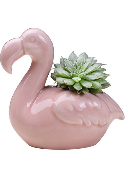 Etli Bitki Ardening Için Seramik Saksı Karikatür Flamingo Şekli Dekor (Yurt Dışından) fiyatları